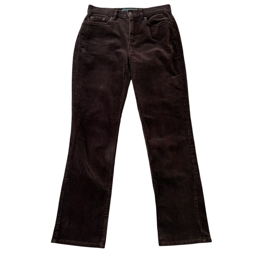 Lauren Jeans Brown Wide Wale Stretch Cotton Corduroy Straight Leg Jeans